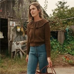 Doen Alpaca Magpie Pointelle Sweater